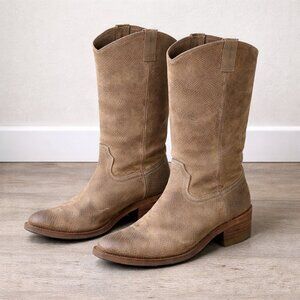 Miz Mooz Leather Knee high Western Cowboy Boots Tan Women's Size 7